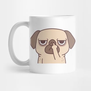 Rude Pug Picking Nose Using Middle Finger Mug